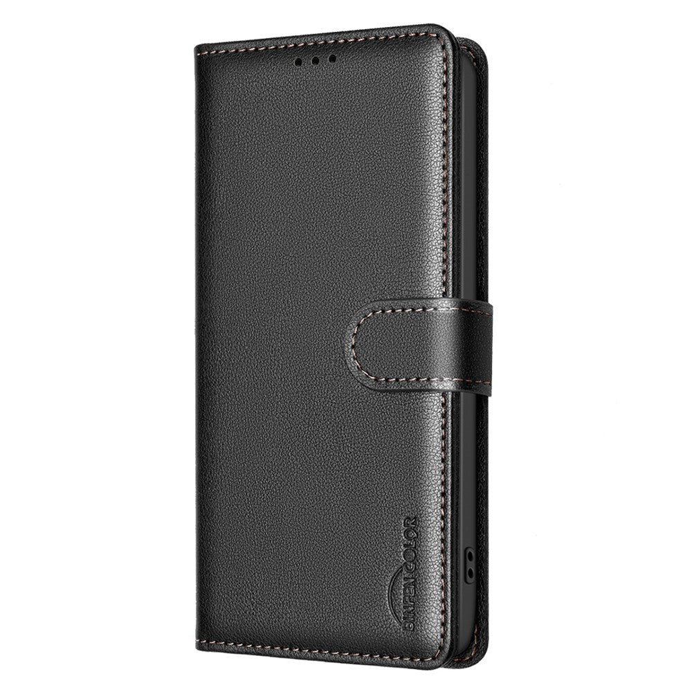 BINFEN COLOR BF32 For Samsung Galaxy S25 Edge Leather Case Wallet RFID Blocking Phone Cover