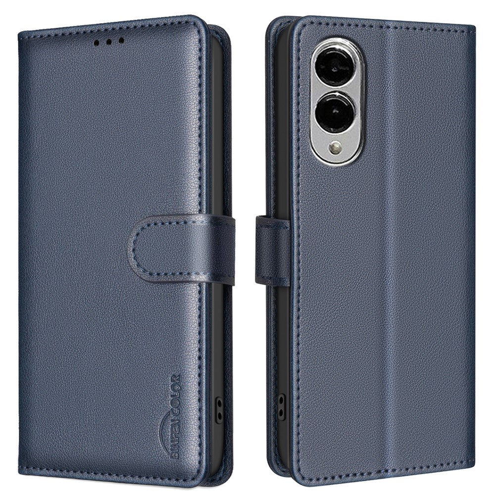 BINFEN COLOR BF32 For Samsung Galaxy S25 Edge Leather Case Wallet RFID Blocking Phone Cover