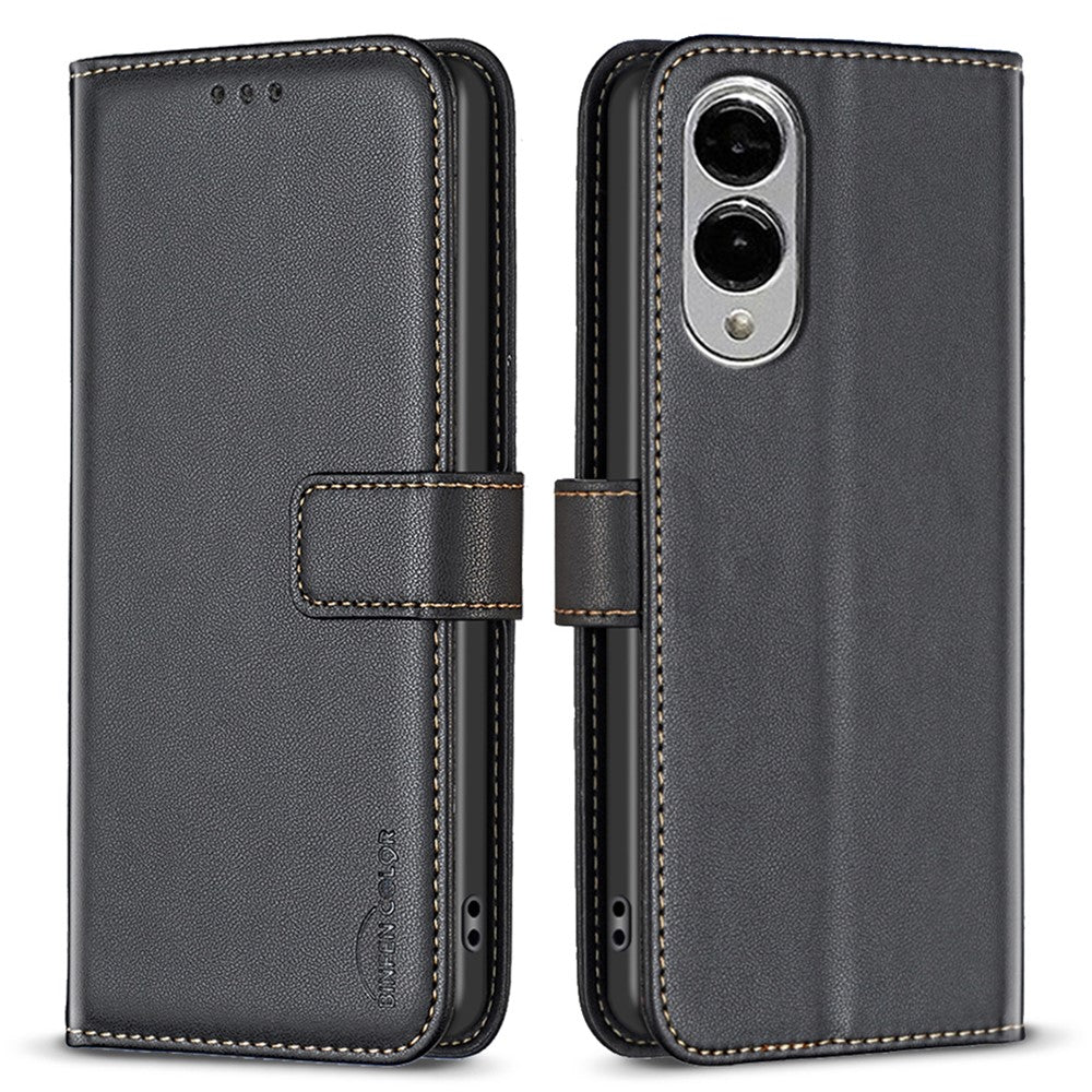 BINFEN COLOR BF17 For Samsung Galaxy S25 Edge Case Wallet Folio Flip Leather Cover
