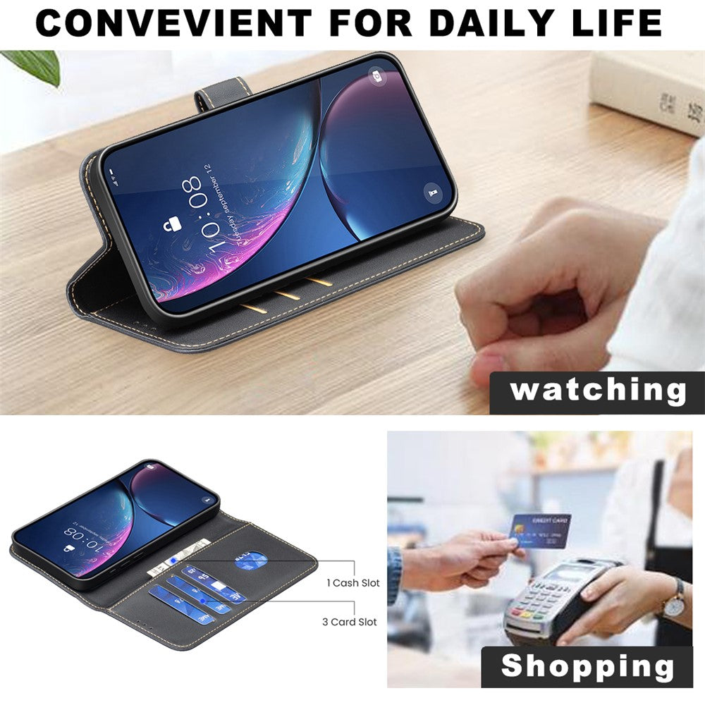 BINFEN COLOR BF17 For Samsung Galaxy S25 Edge Case Wallet Folio Flip Leather Cover