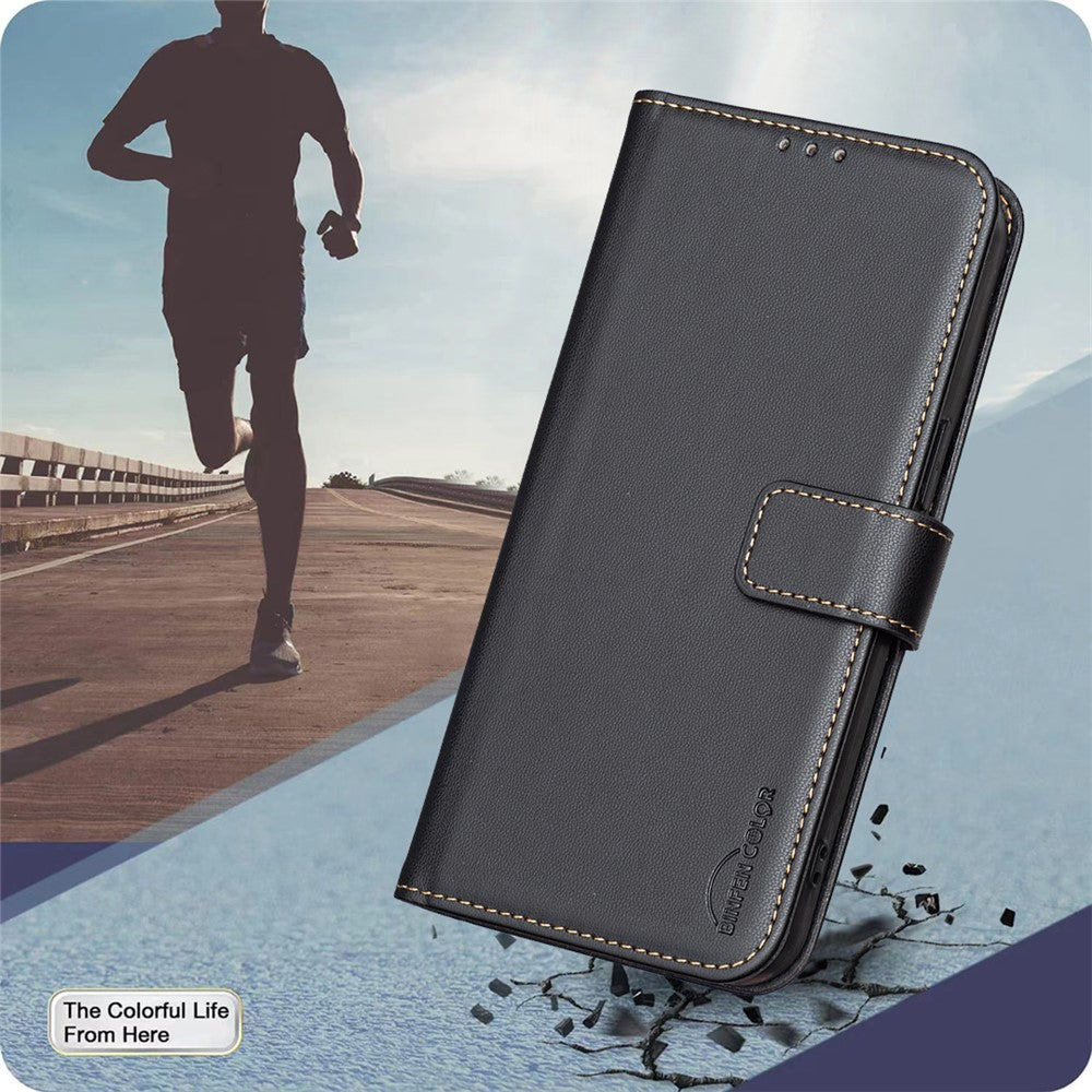 BINFEN COLOR BF17 For Samsung Galaxy S25 Edge Case Wallet Folio Flip Leather Cover