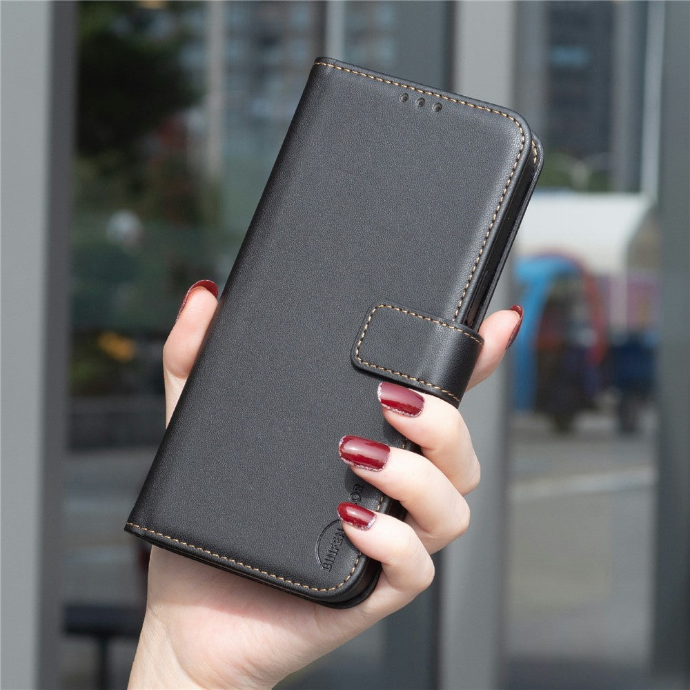 BINFEN COLOR BF17 For Samsung Galaxy S25 Edge Case Wallet Folio Flip Leather Cover