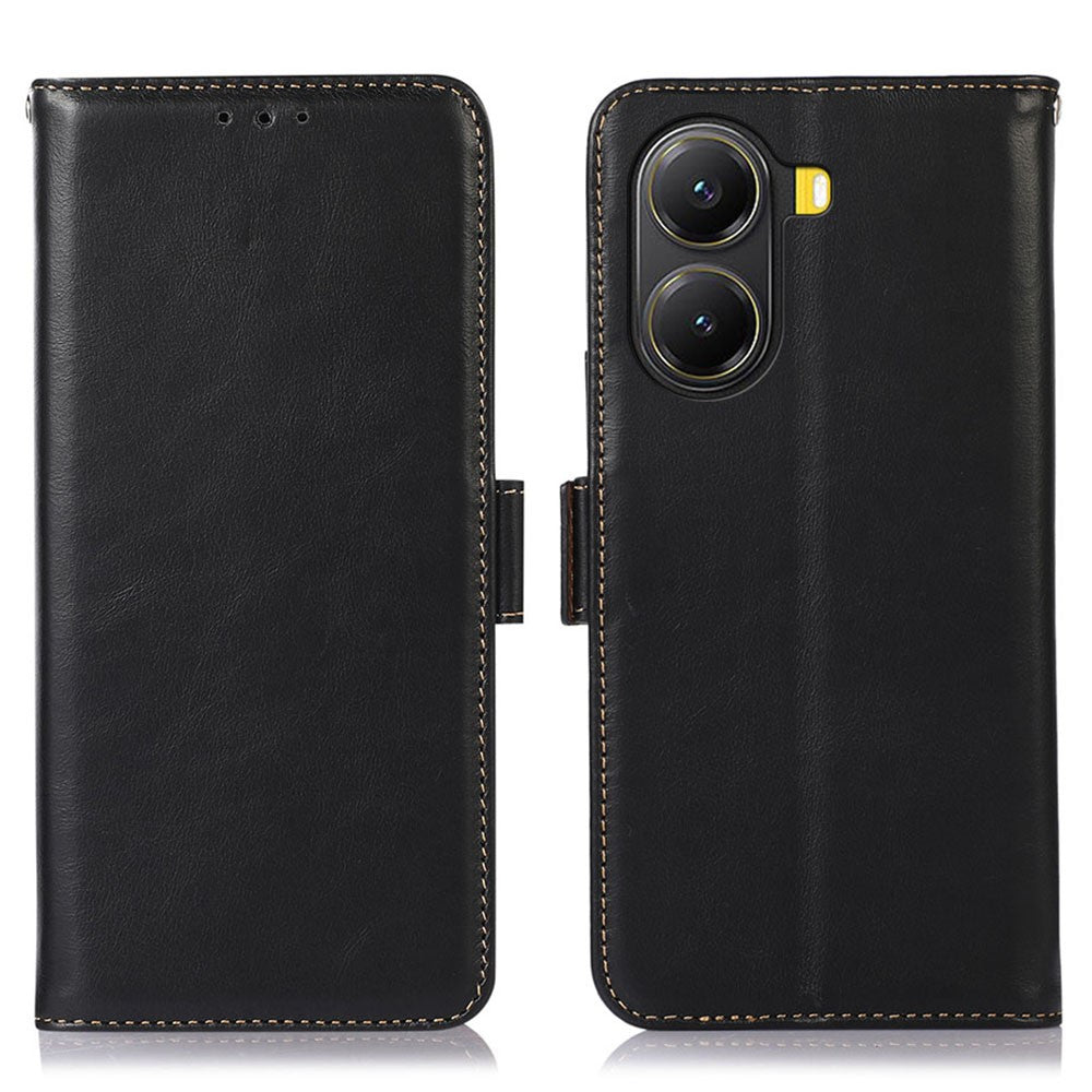For Xiaomi Poco X7 Pro 5G Case RFID Blocking Genuine Cow Leather Wallet Phone Cover