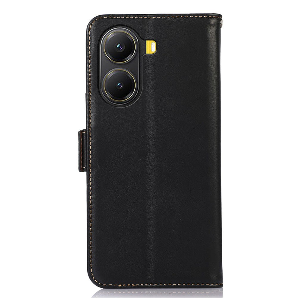 For Xiaomi Poco X7 Pro 5G Case RFID Blocking Genuine Cow Leather Wallet Phone Cover