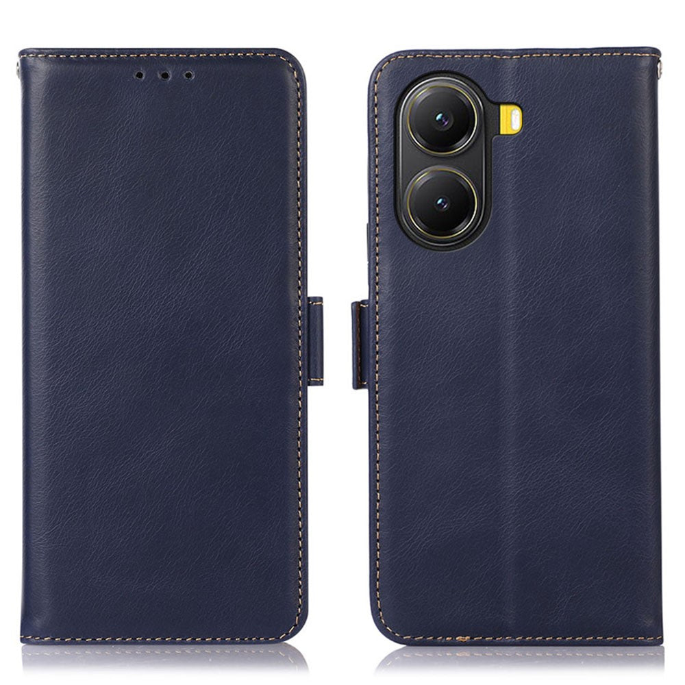 For Xiaomi Poco X7 Pro 5G Case RFID Blocking Genuine Cow Leather Wallet Phone Cover