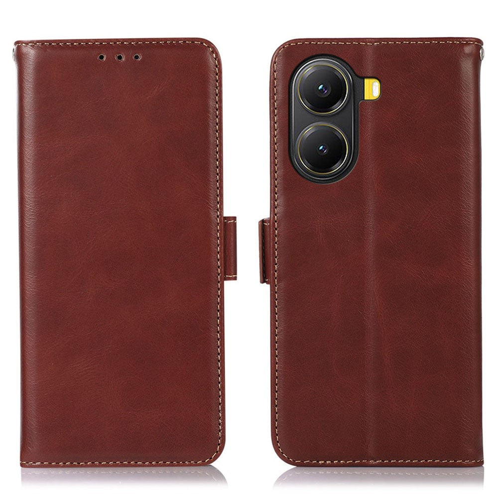 For Xiaomi Poco X7 Pro 5G Case RFID Blocking Genuine Cow Leather Wallet Phone Cover