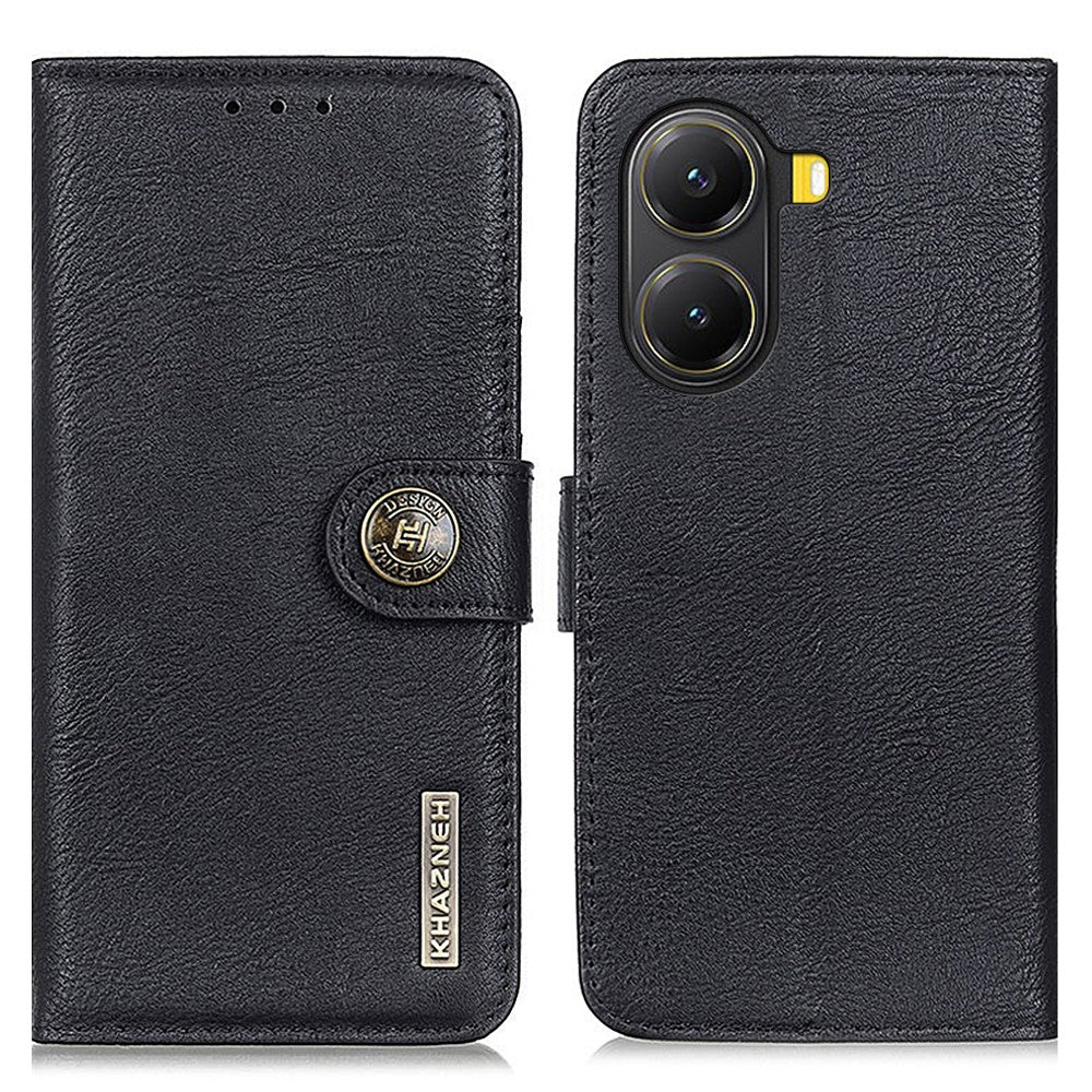 KHAZNEH For Xiaomi Redmi Turbo 4 5G / Poco X7 Pro 5G Wallet Case Cowhide Texture Leather Flip Phone Cover