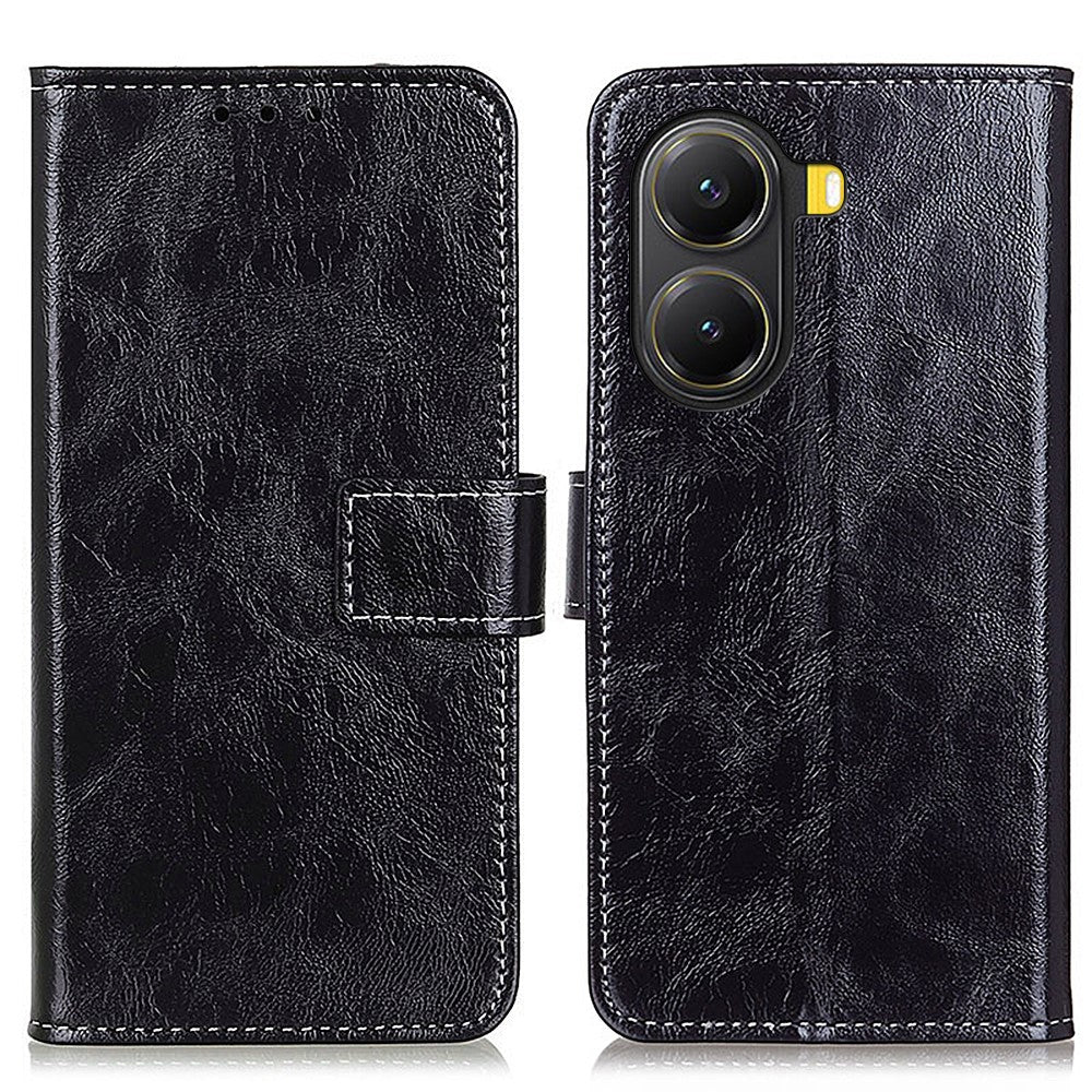 For Xiaomi Redmi Turbo 4 5G / Poco X7 Pro 5G Case Wallet Leather Phone Cover Crazy Horse Texture
