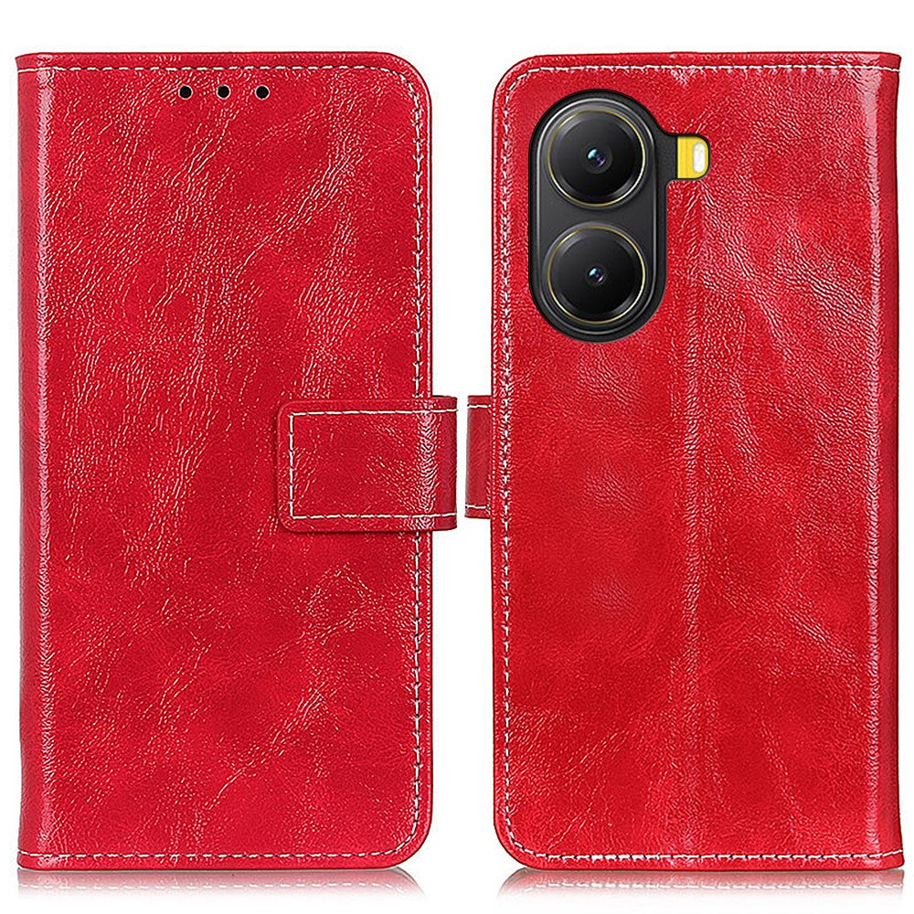 For Xiaomi Redmi Turbo 4 5G / Poco X7 Pro 5G Case Wallet Leather Phone Cover Crazy Horse Texture