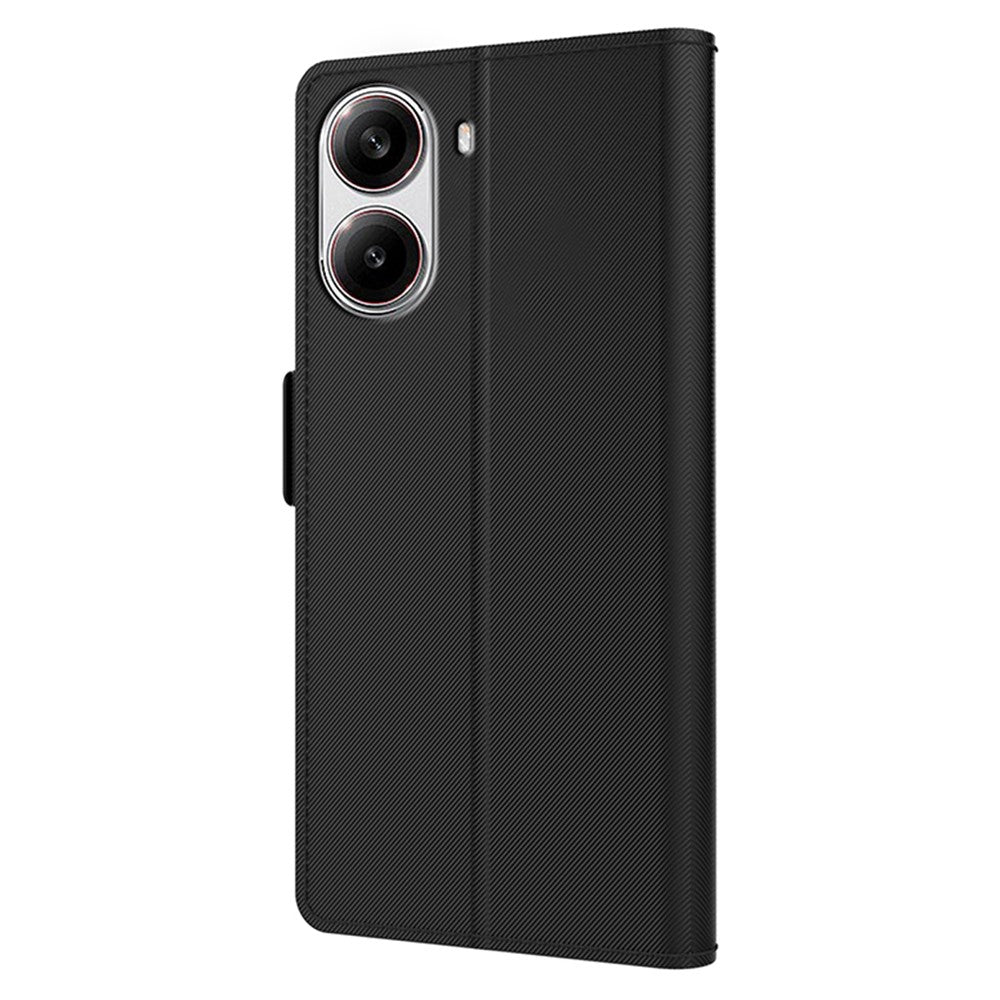 Xiaomi Redmi Turbo 4 5G / Poco X7 Pro 5G-skal Stativ PU-läder mobilskydd Korthållare Spegel