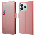 Xiaomi Redmi Note 14 5G Fodral Stativ PU Läder mobilfodral Korthållare Spegel