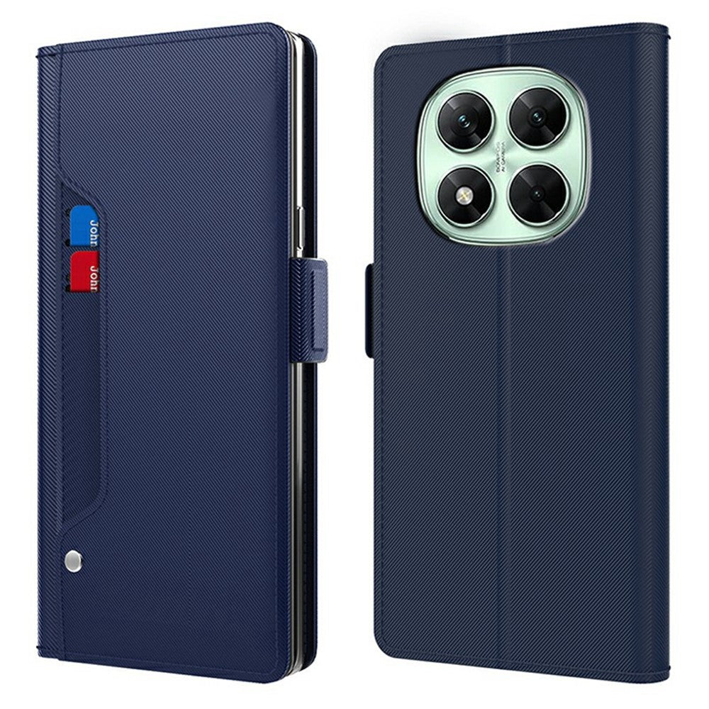 For Xiaomi Redmi Note 14 Pro 4G Case Stand PU Leather Phone Cover Card Holder Mirror