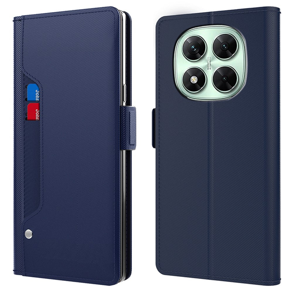 For Xiaomi Redmi Note 14 Pro+ 5G Case Stand PU Leather Phone Cover Card Holder Mirror