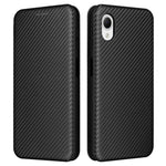 Samsung Galaxy A23e PU-läderfodral med stativ i kolfiberstruktur och kortplats