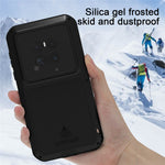 LOVE MEI For Huawei Mate 70 Case Tempered Glass Screen Protector Metal + Silicone Phone Cover