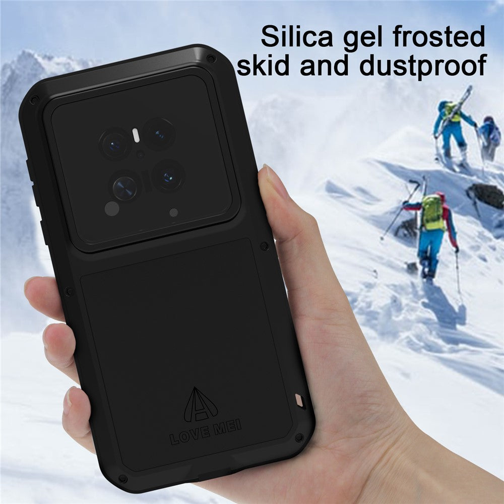 LOVE MEI For Huawei Mate 70 Case Tempered Glass Screen Protector Metal + Silicone Phone Cover