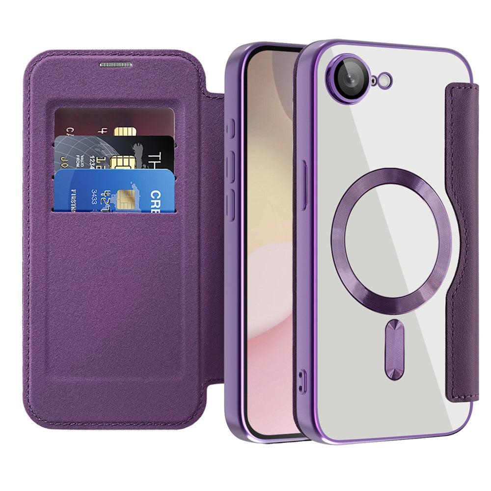 For iPhone 17th / 16th Case Compatible with MagSafe RFID Blocking Leather Phone Cover