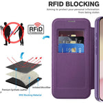 For iPhone 17th / 16th Case Compatible with MagSafe RFID Blocking Leather Phone Cover
