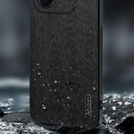 For Xiaomi Redmi Note 14 5G Case Wood Texture PU Leather Coated PC TPU Phone Cover