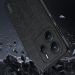 For Xiaomi Redmi Note 14 5G Case Wood Texture PU Leather Coated PC TPU Phone Cover
