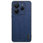 For Xiaomi Redmi Note 14 5G Case Wood Texture PU Leather Coated PC TPU Phone Cover
