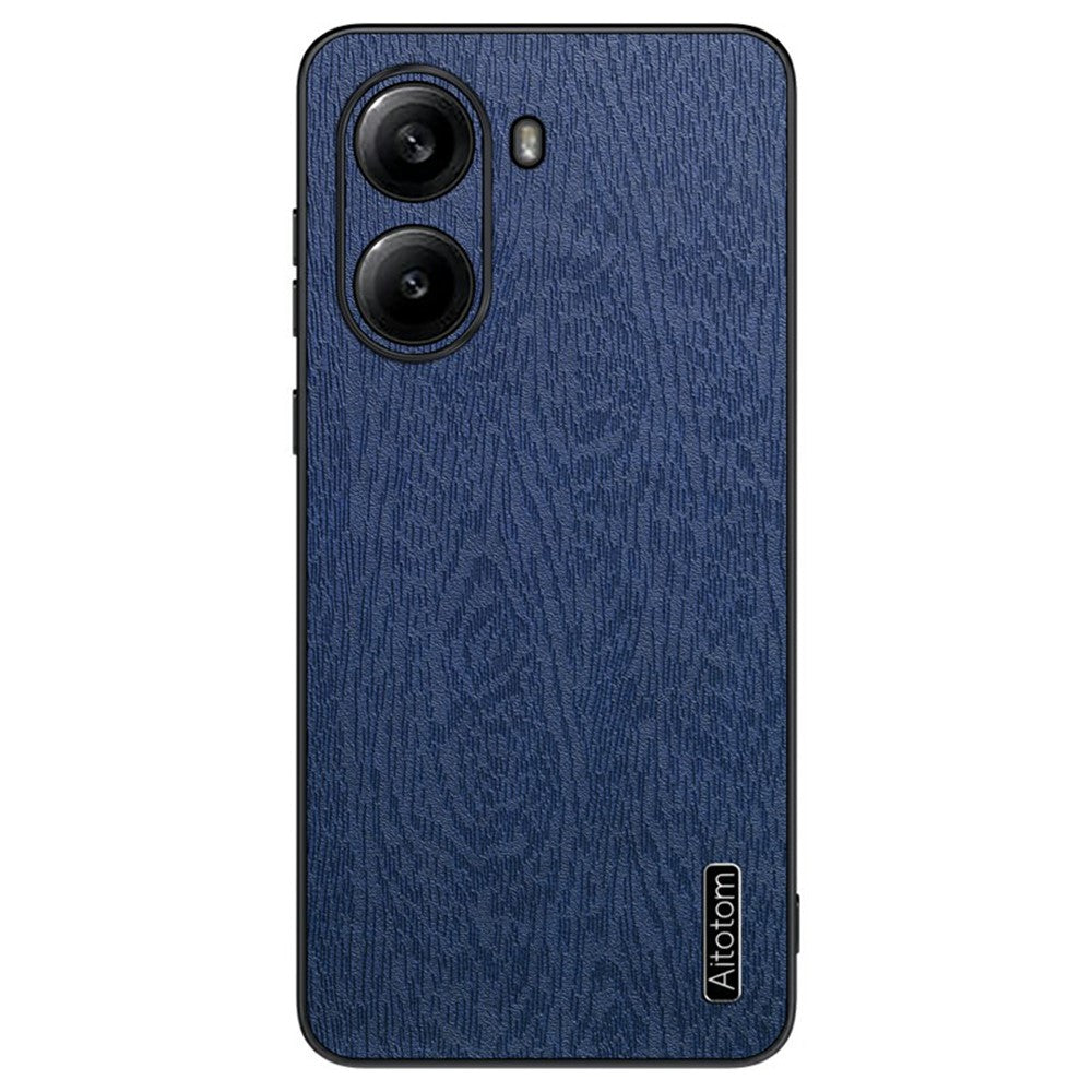 Xiaomi Redmi Turbo 4 5G-skal i trästruktur, PU-läderbelagt PC TPU-mobilskal