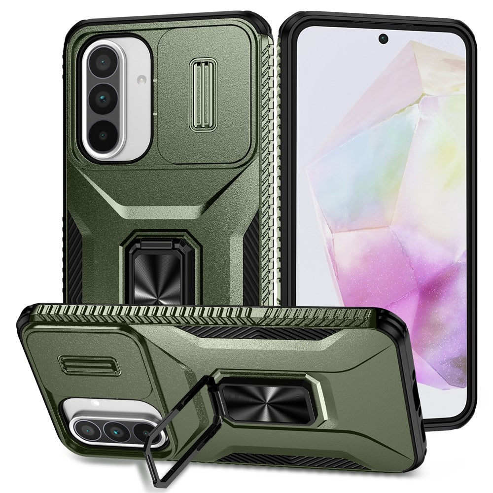 Samsung Galaxy A37 5G / A56 5G / A36 5G Camshield-etui med støtte, TPU+PC og skridsikkert mobilcover