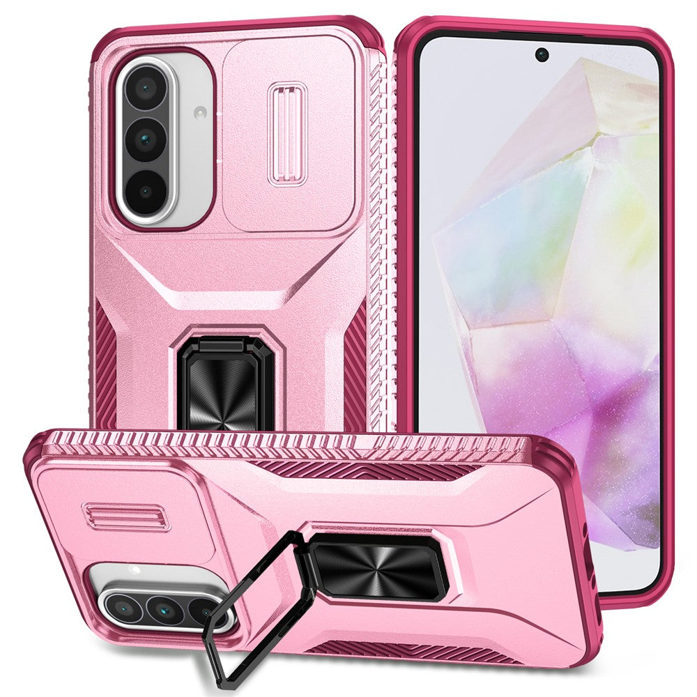Samsung Galaxy A37 5G / A56 5G / A36 5G Camshield-etui med støtte, TPU+PC og skridsikkert mobilcover
