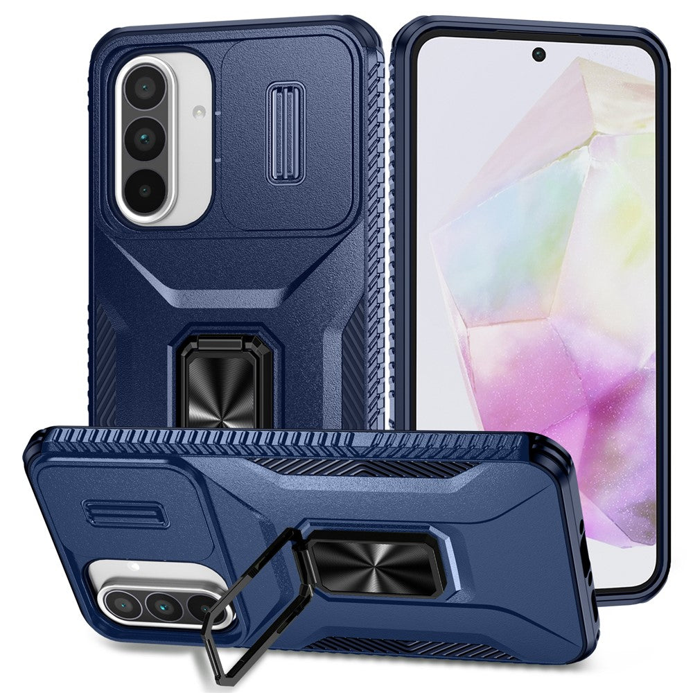Samsung Galaxy A37 5G / A56 5G / A36 5G Camshield-etui med støtte, TPU+PC og skridsikkert mobilcover