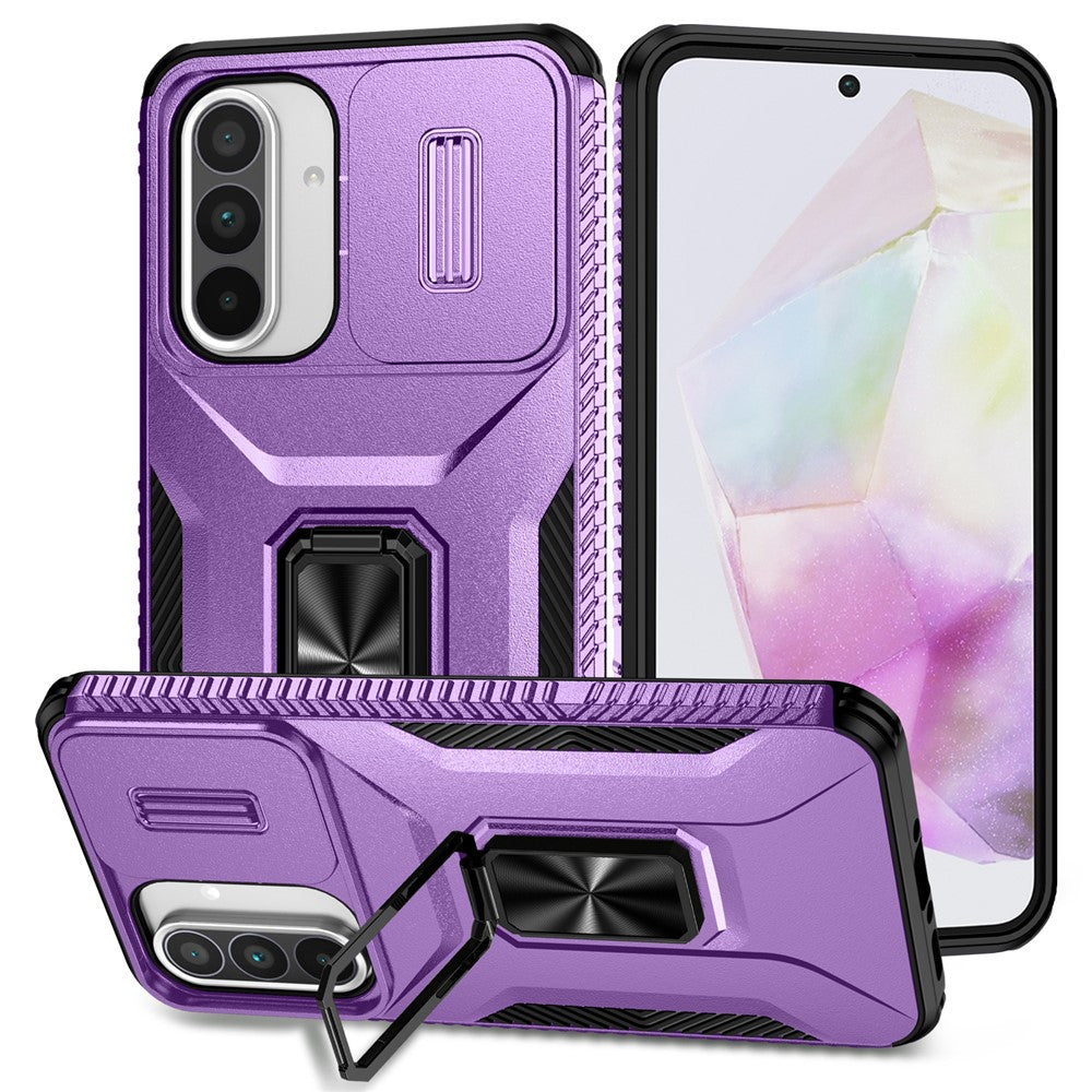 Samsung Galaxy A37 5G / A56 5G / A36 5G Camshield-etui med støtte, TPU+PC og skridsikkert mobilcover