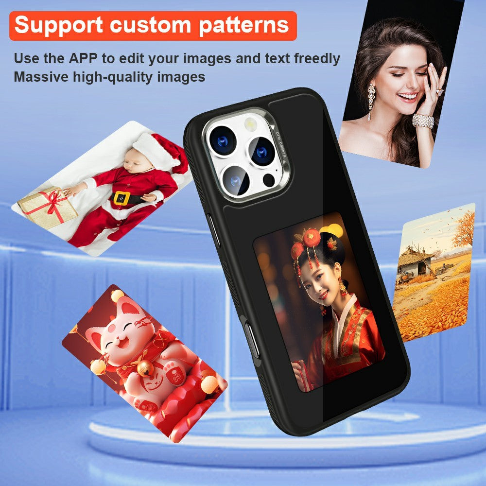For iPhone 15 Pro Max E-Ink Case 4 inch HD 4 Colors Phone Cover Supports NFC Transfer DIY Pictures