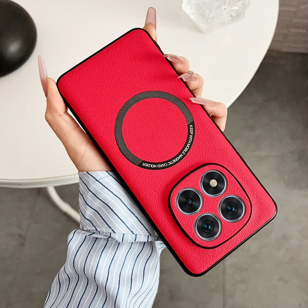 For Xiaomi Redmi Note 14 Pro 5G / Poco X7 5G Magnetic Case Anti-Drop PU Leather+TPU Cover