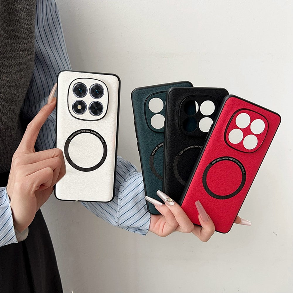 For Xiaomi Redmi Note 14 Pro 5G / Poco X7 5G Magnetic Case Anti-Drop PU Leather+TPU Cover
