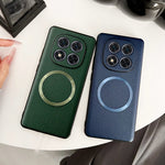 Xiaomi Redmi Note 14 Pro 5G / Poco X7 5G Magnetiskt Skal Litchi Texture PU-läder + TPU mobil Baksida