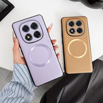 Xiaomi Redmi Note 14 Pro 5G / Poco X7 5G Magnetiskt Skal Litchi Texture PU-läder + TPU mobil Baksida