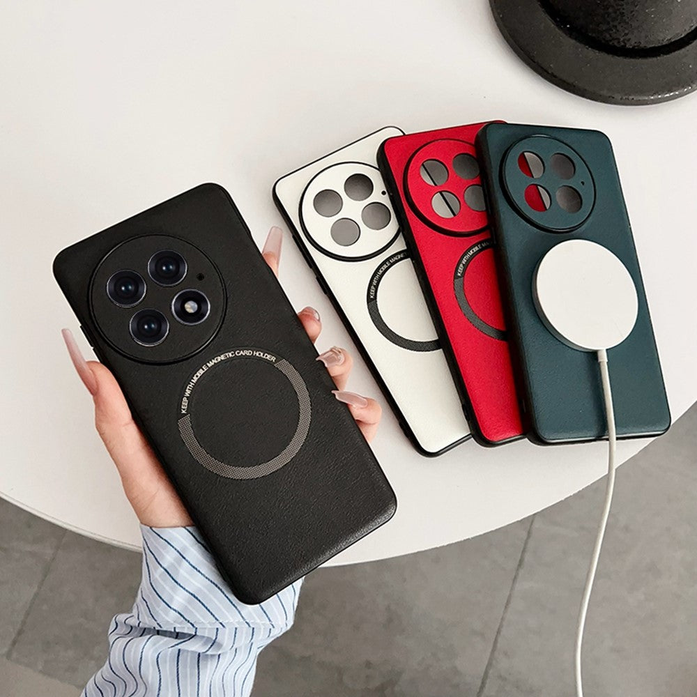 For OnePlus 13 Magnetic Case Anti-Drop PU Leather+TPU Cover