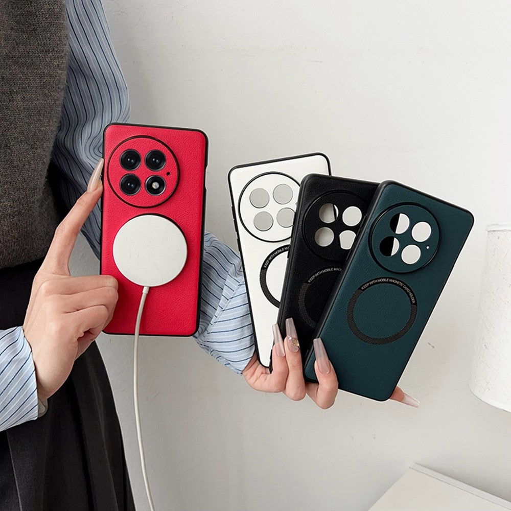 For OnePlus 13 Magnetic Case Anti-Drop PU Leather+TPU Cover