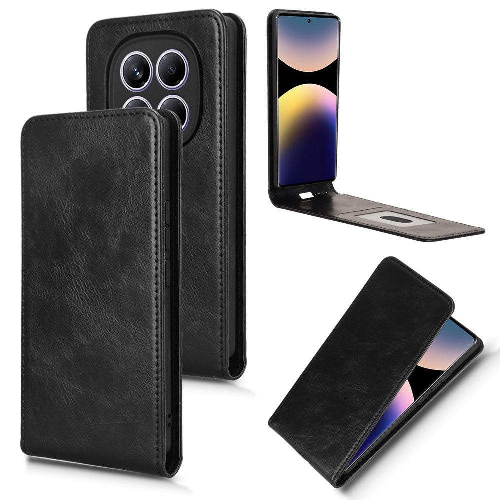 For Xiaomi Redmi Note 14 Pro 4G Case with Card Slot Magnetic Vertical Flip Leather Phone Cover