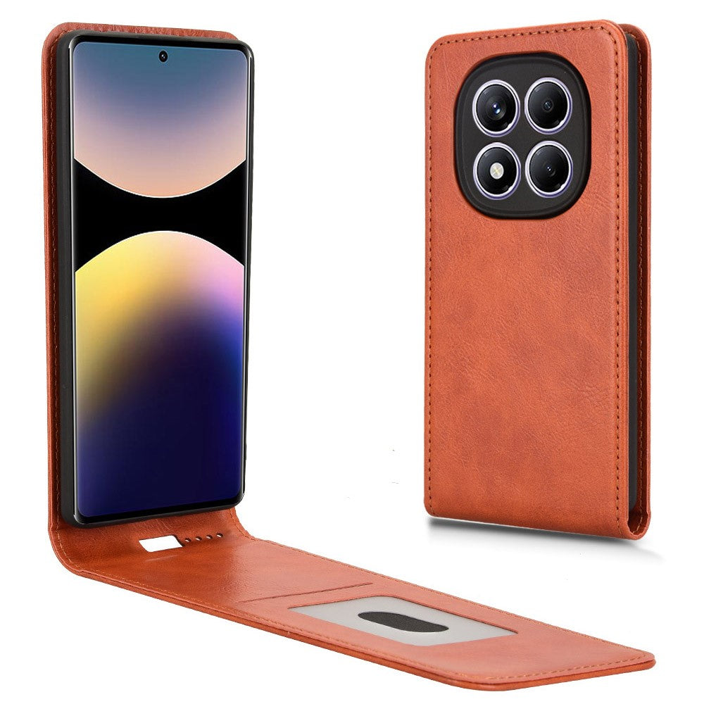 For Xiaomi Redmi Note 14 Pro 4G Case with Card Slot Magnetic Vertical Flip Leather Phone Cover