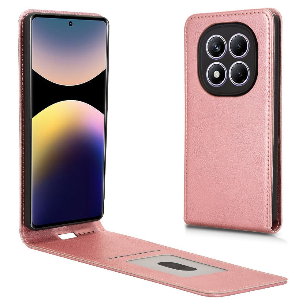 For Xiaomi Redmi Note 14 Pro 4G Case with Card Slot Magnetic Vertical Flip Leather Phone Cover