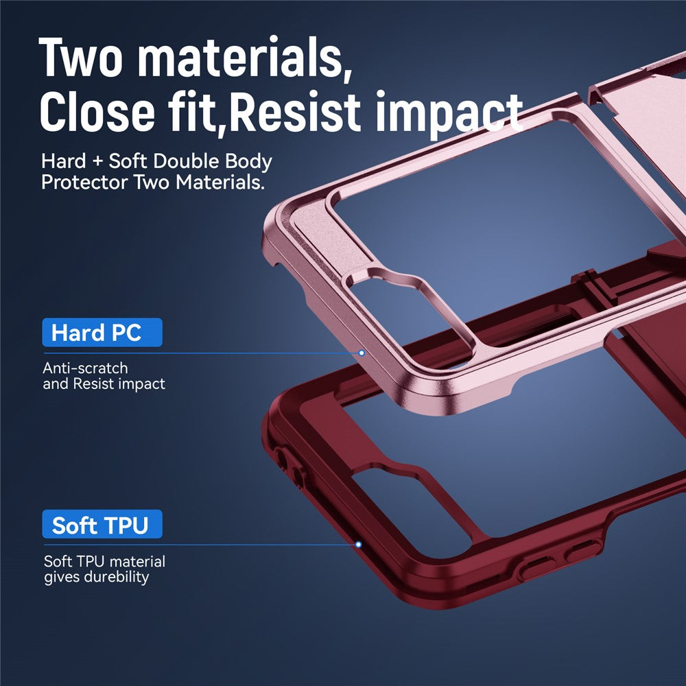 Samsung Galaxy Z Flip7 FE 5G / Z Flip6 5G-skal PC+TPU militärklassat fallskyddande mobilskal