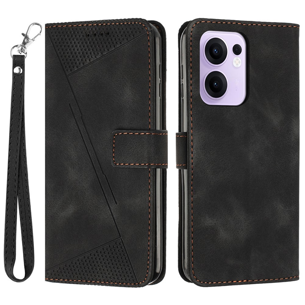For Oppo Reno13 F 5G (Reno 13 FS 5G) / 4G Case Handbag Imprinted Triangle Leather Phone Cover