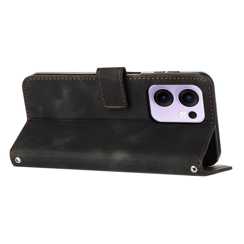 For Oppo Reno13 F 5G (Reno 13 FS 5G) / 4G Case Handbag Imprinted Triangle Leather Phone Cover