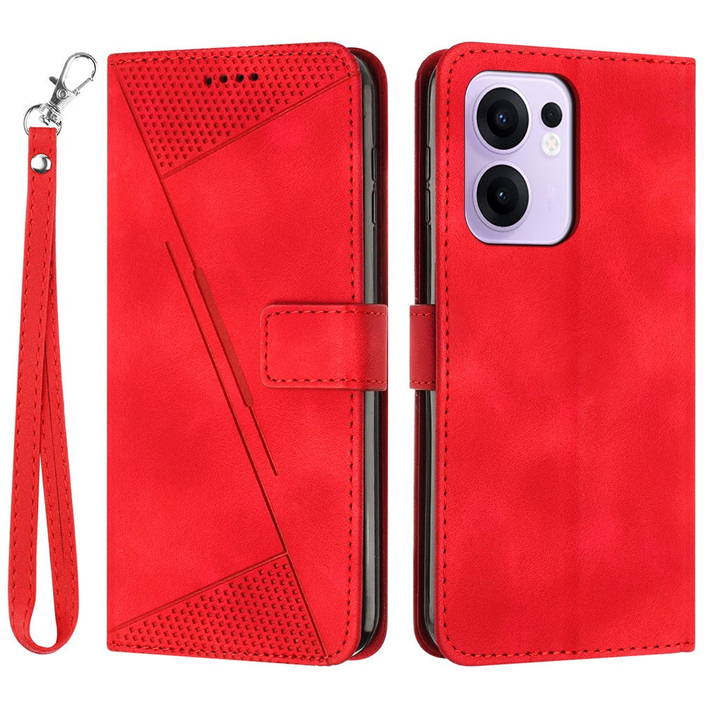 For Oppo Reno13 F 5G (Reno 13 FS 5G) / 4G Case Handbag Imprinted Triangle Leather Phone Cover