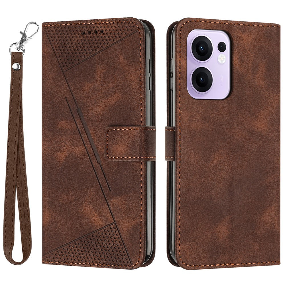 For Oppo Reno13 F 5G (Reno 13 FS 5G) / 4G Case Handbag Imprinted Triangle Leather Phone Cover