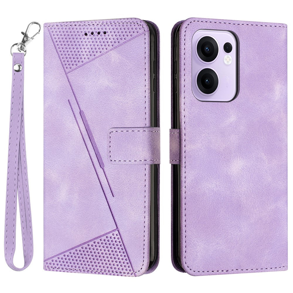 For Oppo Reno13 F 5G (Reno 13 FS 5G) / 4G Case Handbag Imprinted Triangle Leather Phone Cover