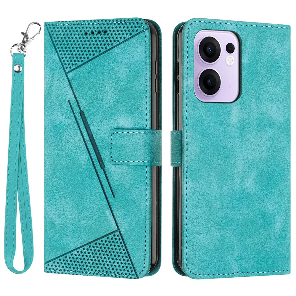For Oppo Reno13 F 5G (Reno 13 FS 5G) / 4G Case Handbag Imprinted Triangle Leather Phone Cover