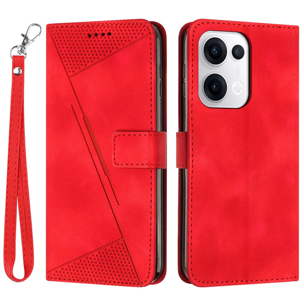 For Oppo Reno13 5G (Global) Case Handbag Imprinted Triangle Leather Phone Cover
