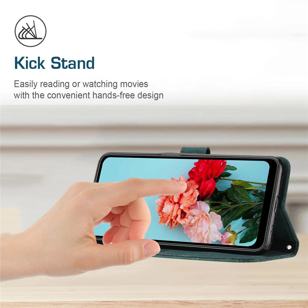 For Oppo Reno13 5G (Global) Case Imprinted Lines Leather Phone Cover with Stand