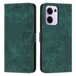 Oppo Reno13 F 5G (Reno 13 FS 5G) / 4G-skal Läderfodral med tryckta linjer och stativ